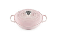 Faitout en fonte emaillee 26 cm Shell Pink avec Interieur Sable